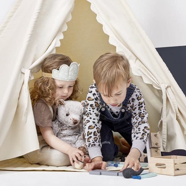 Little Green Sheep Teepee Kids Teepee Play Tent - Linen