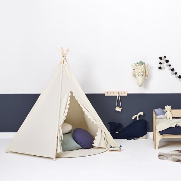 Little Green Sheep Teepee Kids Teepee Play Tent - Linen