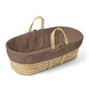Organic Rice Quilt Moses Basket & Mattress Cocoa with Ebony