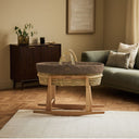 Organic Rice Quilt Moses Basket, Mattress & Natural Rocking Stand Cocoa with Ebony