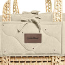 Organic Quilt Moses Basket Replacement Liner - Linen Rice