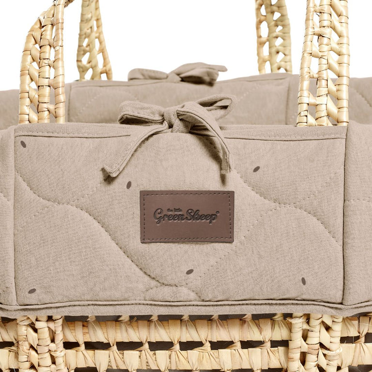 Organic Quilt Moses Basket Replacement Liner - Truffle Rice