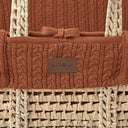 Natural Knitted Moses Basket Replacement Liner - Terracotta