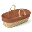 Organic Furrow Knit Moses Basket & Mattress Terracotta