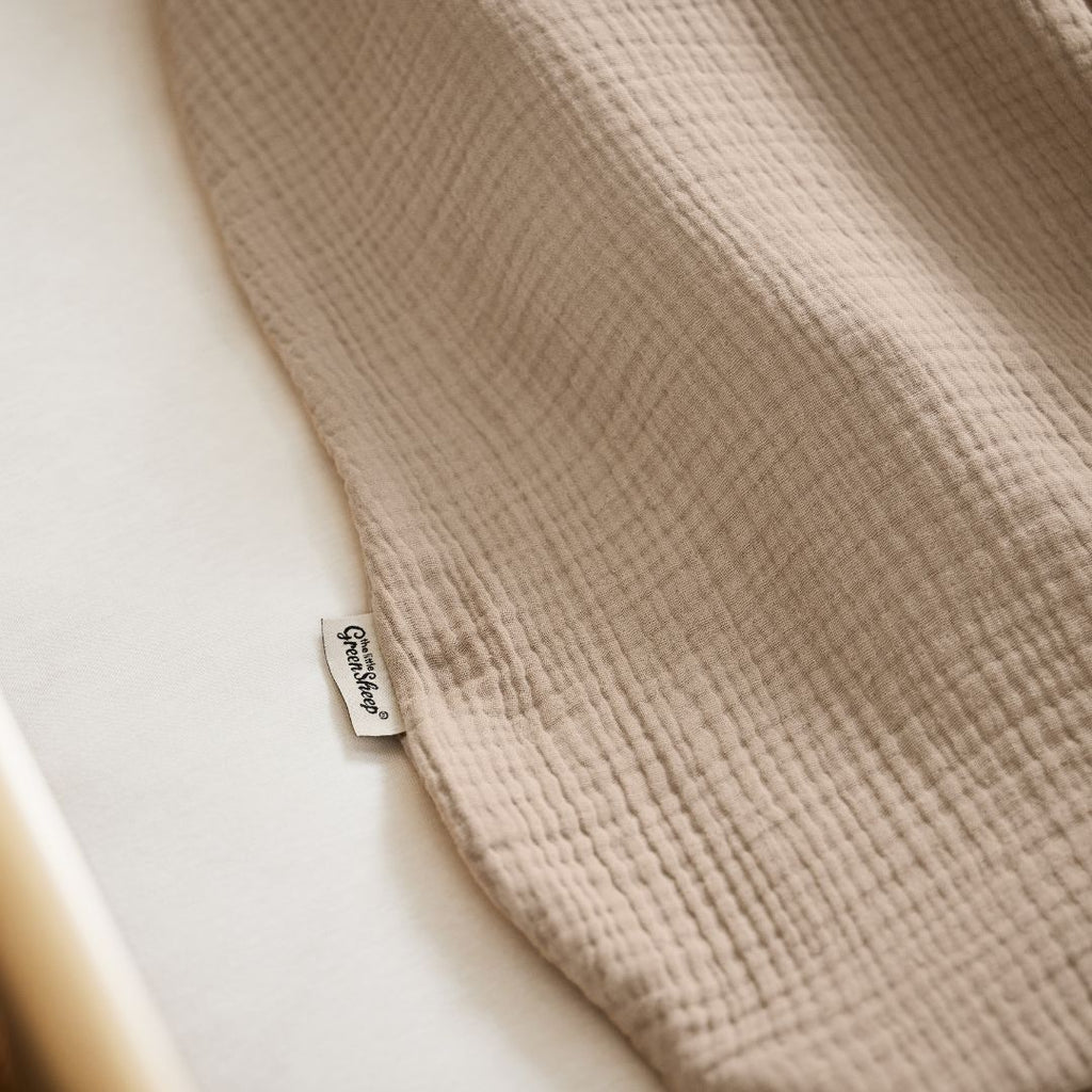 Organic Muslin Baby Sleeping Bag in Truffle