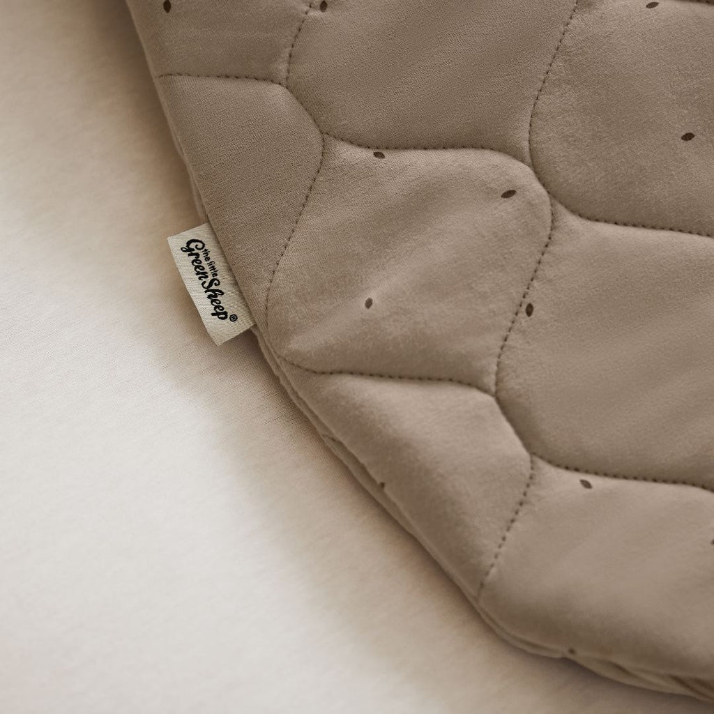 Organic Quilted Baby Sleeping Bag in Truffle with Cocoa - 2.5 Tog