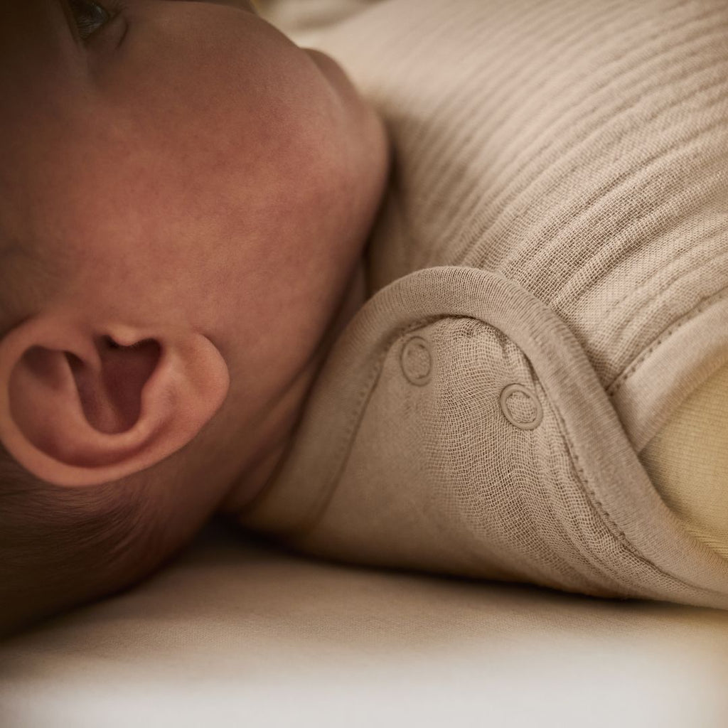 Organic Muslin Baby Sleeping Bag in Truffle - 2.5 Tog